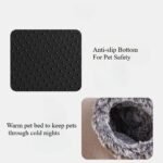 Winter Dog Bed Self-Warming Puppy House Cozy Cat Sleeping Tent Cave Beds Indoor Kitten Nest Kennel Hut for Small Medium Cats(Brown,19.7''X15.7''X13.4'') - Image 4