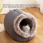 Winter Dog Bed Self-Warming Puppy House Cozy Cat Sleeping Tent Cave Beds Indoor Kitten Nest Kennel Hut for Small Medium Cats(Brown,19.7''X15.7''X13.4'') - Image 5