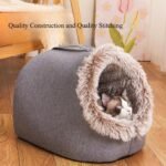 Winter Dog Bed Self-Warming Puppy House Cozy Cat Sleeping Tent Cave Beds Indoor Kitten Nest Kennel Hut for Small Medium Cats(Brown,19.7''X15.7''X13.4'') - Image 6