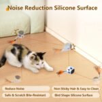 ORSDA Cat Toys, Interactive Cat Toy Ball for Indoor Cats, Automatic Moving Ball Bird Toy for Bored Indoor Kitten, Motion Activated Fast Moving Chirping Stimulating Light, 2 Feather Tails, White - Image 8