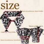 New Leopard Fake Collar and Cuffs Set Detachable Collar Dickey Mini Cape Blouse Half Shirts Doll Peter Pan Faux False (Leopard Print Suit) - Image 3