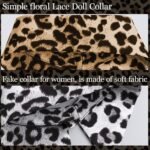 New Leopard Fake Collar and Cuffs Set Detachable Collar Dickey Mini Cape Blouse Half Shirts Doll Peter Pan Faux False (Leopard Print Suit) - Image 5