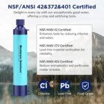 Membrane Solutions Straw Water Filter S1, NSF/ANSI 42&372&401 certificated, Survival Filtration Portable Gear, Emergency Preparedness, Supply for Drinking Hiking Camping Team Family Outing - Image 4