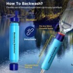 Membrane Solutions Straw Water Filter S1, NSF/ANSI 42&372&401 certificated, Survival Filtration Portable Gear, Emergency Preparedness, Supply for Drinking Hiking Camping Team Family Outing - Image 7