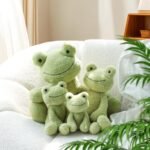 Apricot Lamb Toys Plush Velvet Frog Stuffed Animal Soft Cuddly Perfect for Child (Green Frog, 9 Inches) - Image 5