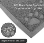 ANDALUS Cat Litter Mat - Kitty Litter Trapping Mat for Litter Boxes - Kitty Litter Mat to Trap Mess, Scatter Control - Washable Indoor Pet Rug and Carpet - Grey, Small (30cm x 40cm) - Image 5