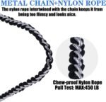 Chew Proof Dog Leash for Medium Large Breed Dogs 6FT/4FT, Heavy Duty Anti-Chew Metal Chain Leashes with Comfortable Handle by Lecreo - Image 5