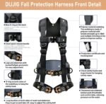 Fall Protection Safety Harnesses Full Body Roofing Construction Harness 5 Point Adjustment Harness Padded Black OSHA/ANSI COMPLIANT - Image 3