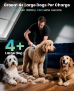 oneisall Dog Grooming Clippers Thick/Heavy Coats, 4-in-1 Dog Grooming Kit with Stainless Steel Blade, Low Noise Cordless Dogs Hair Trimmer for Paw Nail Grinder for Dogs Cats Animals (PC15) - Image 8