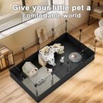 XiaZ Guinea Pig Cage with Waterproof PVC Bottom Liner & One-Hand Release Hook, Triple Fixing C&C Cage for Guinea Pigs, Bunny, Rabbit, Hedgehog, Small Animal Indoor Playpen 48''L x 24''W x 16''H - Image 3