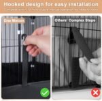 XiaZ Guinea Pig Cage with Waterproof PVC Bottom Liner & One-Hand Release Hook, Triple Fixing C&C Cage for Guinea Pigs, Bunny, Rabbit, Hedgehog, Small Animal Indoor Playpen 48''L x 24''W x 16''H - Image 5