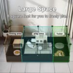 XiaZ Guinea Pig Cage with Waterproof PVC Bottom Liner & One-Hand Release Hook, Triple Fixing C&C Cage for Guinea Pigs, Bunny, Rabbit, Hedgehog, Small Animal Indoor Playpen 48''L x 24''W x 16''H - Image 10