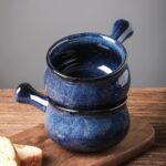 vicrays French Onion Soup Bowls With Handles, 26 Ounce for Soup, Chili, Beef Stew, Chip Resistant, Dishwasher Microwave Safe, Set of 4 (Blue) - Image 4