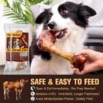 Natural Bully Sticks 100% Beef Single Ingredient for Small & Medium Dogs 2pcs, 7"-8" Fully Digestible Bison Dog Chew Bones - Crispy Texture, Long-Lasting for Pet Chewing - Image 6