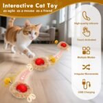 Interactive Cat Toys Ball - Fluffy Mouse-Like Design with 3 Modes, Smart Obstacle Avoidance & Type-C Charging, Rechargeable Cat Ball Toy for Indoor (Fluffy (Gray)) - Image 4