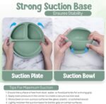 O'doe Baby Weaning Set – 15 Pcs Silicone Baby Feeding Set with Suction Plate, Bowl, Bib, Sippy Cup, Fruit Feeder & Freezer Tray – Baby Plates and Bowls Set for 3M+ | BPA-Free Baby Dishes & Utensils - Image 6