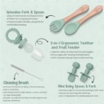 O'doe Baby Weaning Set – 15 Pcs Silicone Baby Feeding Set with Suction Plate, Bowl, Bib, Sippy Cup, Fruit Feeder & Freezer Tray – Baby Plates and Bowls Set for 3M+ | BPA-Free Baby Dishes & Utensils - Image 7