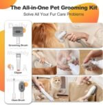 Afloia Dog Grooming Kit, Pet Grooming Vacuum & Dog Clippers Nail Trimmer Grinder & Dogs Brush for Shedding with 6 Pets Groom Tools, Low Noise Dogs Hair Remover Pets Supplies (White) - Image 3