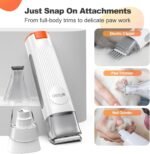 Afloia Dog Grooming Kit, Pet Grooming Vacuum & Dog Clippers Nail Trimmer Grinder & Dogs Brush for Shedding with 6 Pets Groom Tools, Low Noise Dogs Hair Remover Pets Supplies (White) - Image 6