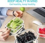 Skroam 10 Pack Glass Meal Prep Containers, Airtight Food Storage Containers with Lids, Pantry Kitchen Storage Containers for Lunch, Food Storage, Meal Prep, Glass Lunch Bento Boxes - 22 OZ - Image 7