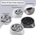 2Pcs Slow Feeder Dog Bowls Large Breed, Dog Slow Feeder Bowl, Dog Food Bowl Slow Feeder, Dog Bowl Slow Feeder, Dog Bowl That Slow Down Eating, Dog Puzzle Feeder, Slow Eating Dog Bowl Black&Grey - Image 5