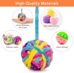 Retro Shaw Cat Toys Balls, 6 Pack Cat Nip Chew Teeth Toys,Woolen Cat Yarn Ball with Bell Inside, Interactive Kitten Toys for Indoor Kitty,Cat Teaser Wand Toys Fuzzy Ball Pompom - Image 4