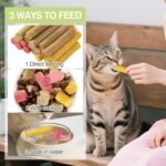 4 Flavors/110g Dehydrated Cat Treats,Natural Crunchy Cat Treats,Chew Sticks for Cats,Cats Dental Healthy and Hairball Control,(Beef,Cat Grass Salmon,Chicken Pumpkin,Chicken Dragon Fruit) - Image 6