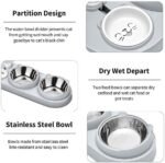 Marchul Cat Water and Food Bowl Set, 3-in-1 Elevated Feeder with 500ml Water Dispenser, 15° Tilted Stainless Steel Bowls for Cats, Small Dogs, Healthy Dining & Spine Care - Image 3