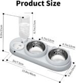 Marchul Cat Water and Food Bowl Set, 3-in-1 Elevated Feeder with 500ml Water Dispenser, 15° Tilted Stainless Steel Bowls for Cats, Small Dogs, Healthy Dining & Spine Care - Image 5