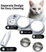 Marchul Cat Water and Food Bowl Set, 3-in-1 Elevated Feeder with 500ml Water Dispenser, 15° Tilted Stainless Steel Bowls for Cats, Small Dogs, Healthy Dining & Spine Care - Image 6