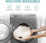 Cat Bed with Hooded Blanket, Round Fluffy Anti-Anxiety Pet Bed for Cats/Toy Breed Dogs, Cozy Donut Cuddler with Machine Washable Faux Fur & Anti-Slip Bottom(20"×20"×6",Cream) - Image 8