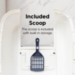 IRIS USA Cat Litter Box, Covered Litter Box with Cat Litter Scoop, Enclosed with Lid, Extra Large Kitty Litter Box, Navy - Image 4