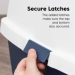 IRIS USA Cat Litter Box, Covered Litter Box with Cat Litter Scoop, Enclosed with Lid, Extra Large Kitty Litter Box, Navy - Image 13