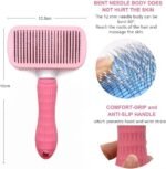 Cat grooming brush, Cat fur brush, Pet hair brush, Dog grooming brush, Dog slicker brushes for grooming, Tool Gently Removes Loose Undercoat, Brush for Pet Massage (Black) (Pink) - Image 5