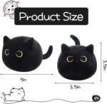 3 Pack Cat Plush Toy Set, Cute Black Cat Stuffed Animal Soft Mini Cat Keychain Gift for Kids Adults Birthday Valentines Christmas - Image 3