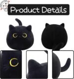 3 Pack Cat Plush Toy Set, Cute Black Cat Stuffed Animal Soft Mini Cat Keychain Gift for Kids Adults Birthday Valentines Christmas - Image 4