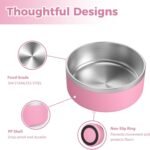 Dog Bowl, Anti-Slip Dog Water Bowl and Food Bowl, Non-Rusting Stainless Steel Dog Bowls, Durable and Easy to Clean, Suitable for Medium and Large Dogs (40Ounces, Pink) - Image 5