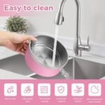 Dog Bowl, Anti-Slip Dog Water Bowl and Food Bowl, Non-Rusting Stainless Steel Dog Bowls, Durable and Easy to Clean, Suitable for Medium and Large Dogs (40Ounces, Pink) - Image 6