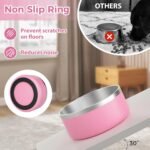 Dog Bowl, Anti-Slip Dog Water Bowl and Food Bowl, Non-Rusting Stainless Steel Dog Bowls, Durable and Easy to Clean, Suitable for Medium and Large Dogs (40Ounces, Pink) - Image 7