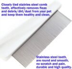 Pet Flea Comb, Tightly Spaced Teeth Hair Flea Comb Brush for Dogs Cats Pets, Grooming Tool to Remove Fleas, Mites, Ticks & Dandruff Flakes - Image 3