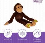 MULTIPET Swingin 19-Inch Large Plush Dog Toy with Extra Long Arms and Legs with Squeakers, Brown, L (Pack of 1), 22374-1 - Image 4