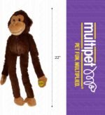MULTIPET Swingin 19-Inch Large Plush Dog Toy with Extra Long Arms and Legs with Squeakers, Brown, L (Pack of 1), 22374-1 - Image 7