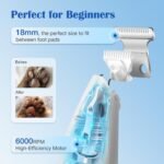 Dog Paw Trimmer with LED Light, Low Noise Paw Trimmer for Dogs, Type-C Rechargeable Pet Grooming Kit Dog Grooming Clippers for Paws, Eyes, Ears, Face, Rump, 18 mm Widen Blade - Image 5