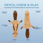 Best Pet Supplies 2-in-1 Fun Skin Stuffless Dog Squeak Toy, Small, Squirrel - Image 4