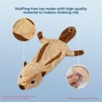Best Pet Supplies 2-in-1 Fun Skin Stuffless Dog Squeak Toy, Small, Squirrel - Image 5