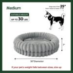BALANCE Luxury Donut Dog Bed, 30 Inches Round Dog Bed Medium Size Dogs Washable, Orthopedic Calming Dogs Bed for Pets with Anti-Slip Bottom, Oatmeal - Image 6