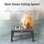 Elevated Dog Bowls with 2 Stainless Steel Dog Food Bowls and 1 Dog Slow Feeder Bowl, 5 Heights Adjustable Raised Dog Bowl for Small Medium Large Dogs, Gray - Image 4