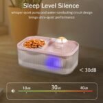 Marchul Cat Water Fountain and Stainless Steel Food Bowl, 100oz/3L Super Quiet Automatic Pet Water Dispenser with Smart Pump and 3 Replacement Filters for Cats and Small Dogs, Pink - Image 4