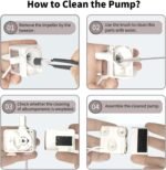 Marchul Cat Water Fountain and Stainless Steel Food Bowl, 100oz/3L Super Quiet Automatic Pet Water Dispenser with Smart Pump and 3 Replacement Filters for Cats and Small Dogs, Pink - Image 7