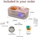 Marchul Cat Water Fountain and Stainless Steel Food Bowl, 100oz/3L Super Quiet Automatic Pet Water Dispenser with Smart Pump and 3 Replacement Filters for Cats and Small Dogs, Pink - Image 8